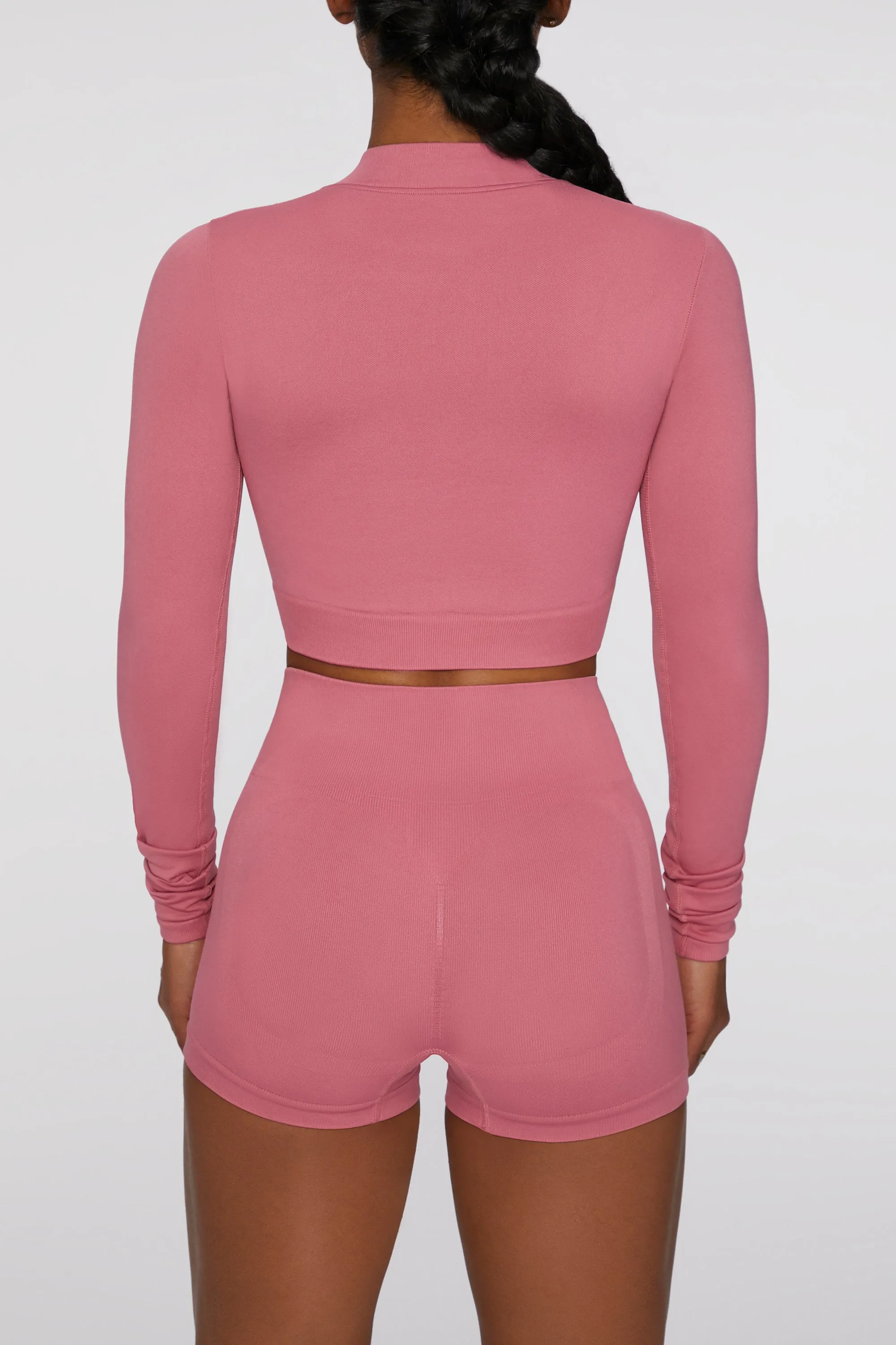Long Sleeve Crop Top in Pink sold by Oh Polly product image thumbnail 2