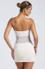 Sheer Panelled Ruched Mini Dress in Ivory sold by Oh Polly