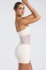 Sheer Panelled Ruched Mini Dress in Ivory sold by Oh Polly