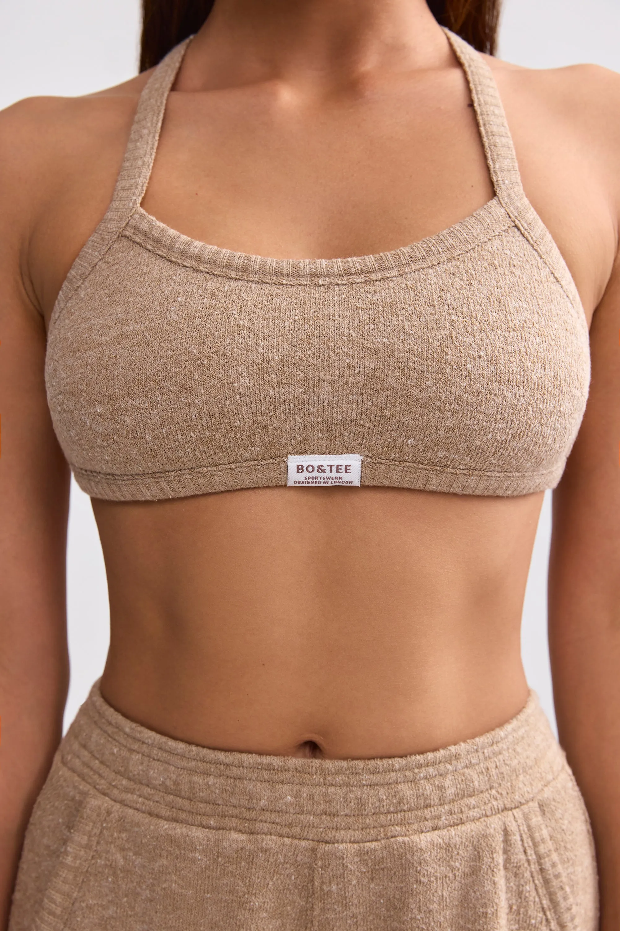 Terry Towelling Scoop-Neck Bralette in Mocha Brown sold by Oh Polly product image thumbnail 4