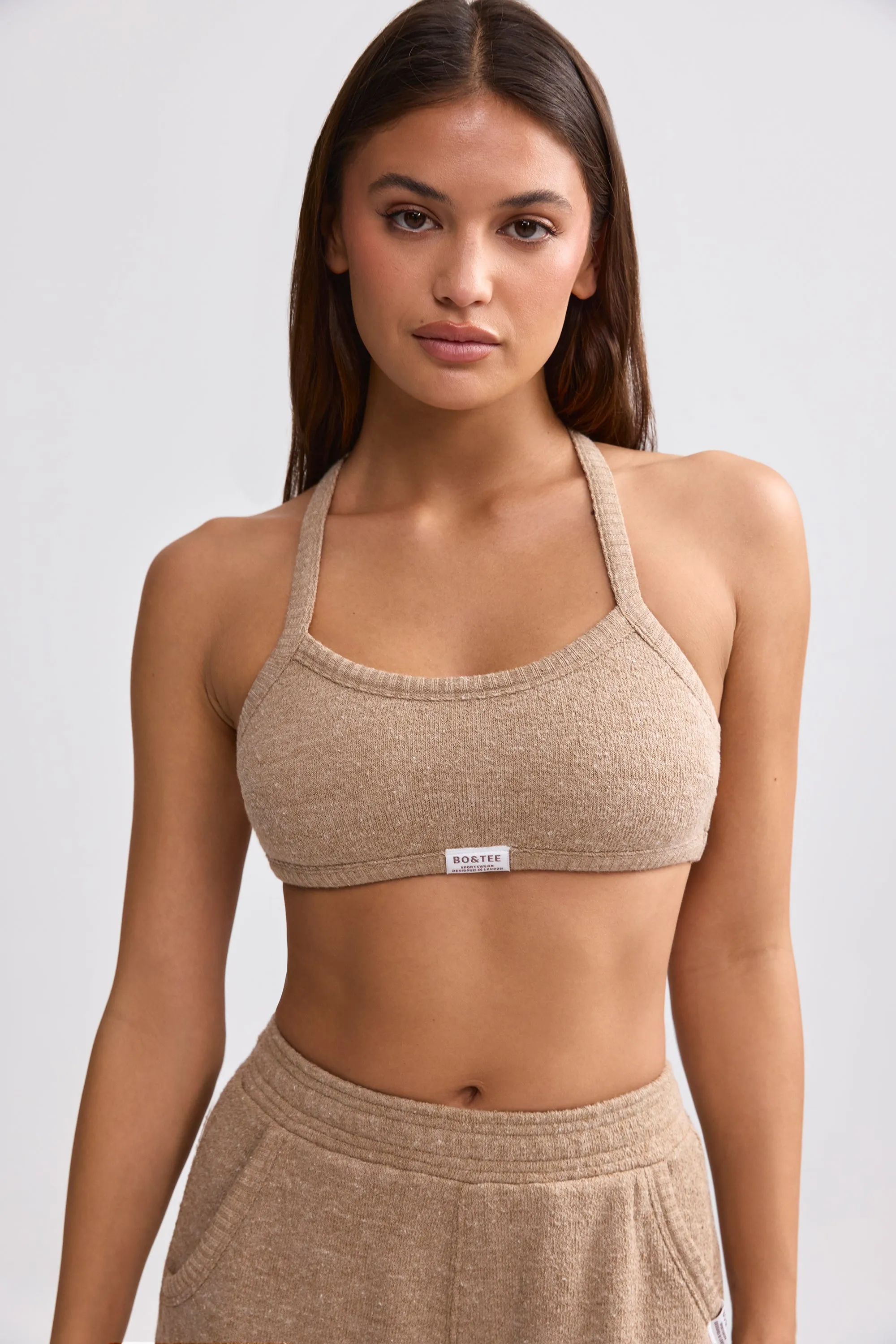 Terry Towelling Scoop-Neck Bralette in Mocha Brown sold by Oh Polly product image thumbnail 5