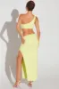 Embellished Side Split Maxi Skirt in Lime Green sold by Oh Polly