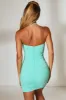 Halter Neck Embellished Mini Dress in Turquoise sold by Oh Polly