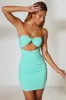 Halter Neck Embellished Mini Dress in Turquoise sold by Oh Polly