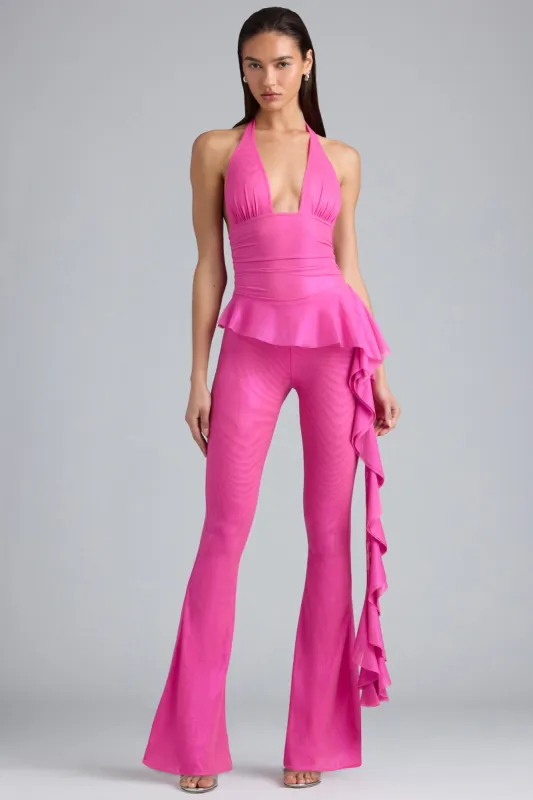 Metallic Halterneck Bodysuit in Bubblegum Pink sold by Oh Polly