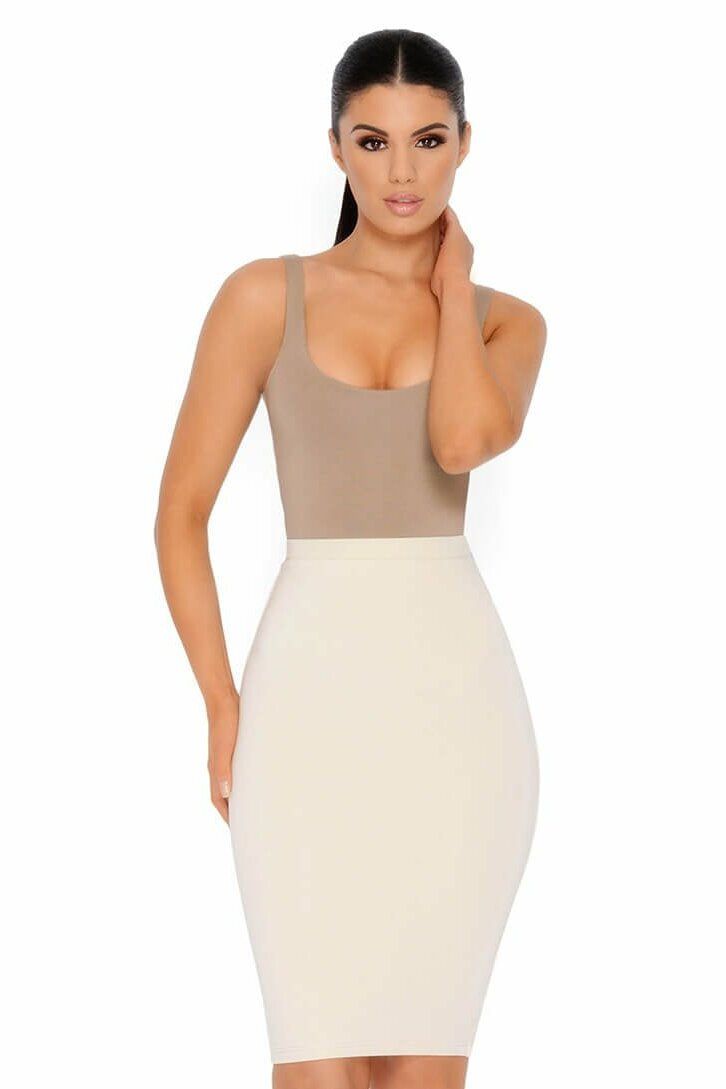 Number 1 Fit Double Layered Midi Skirt in Cream sold by Oh Polly product image thumbnail 13