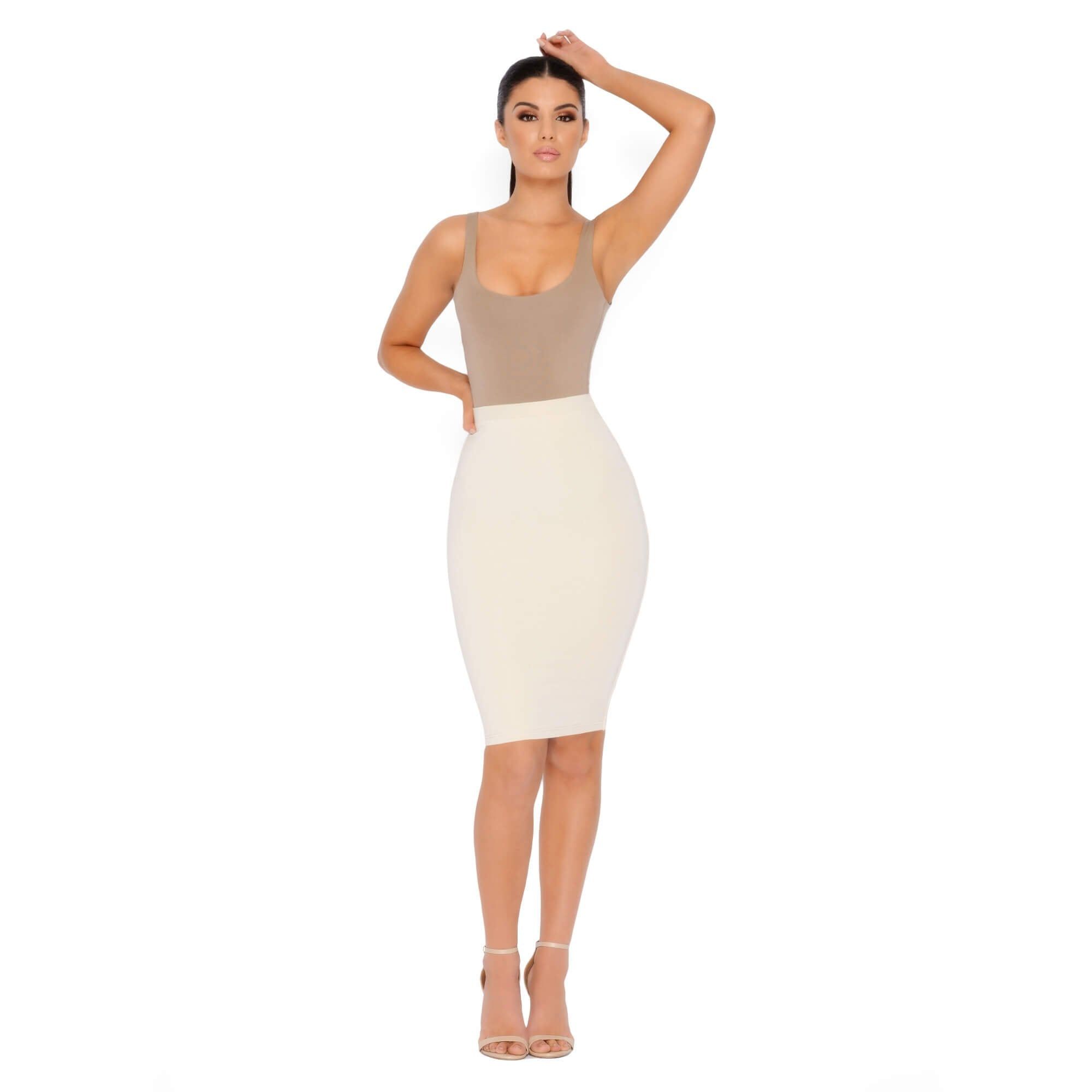 Number 1 Fit Double Layered Midi Skirt in Cream sold by Oh Polly product image thumbnail 15