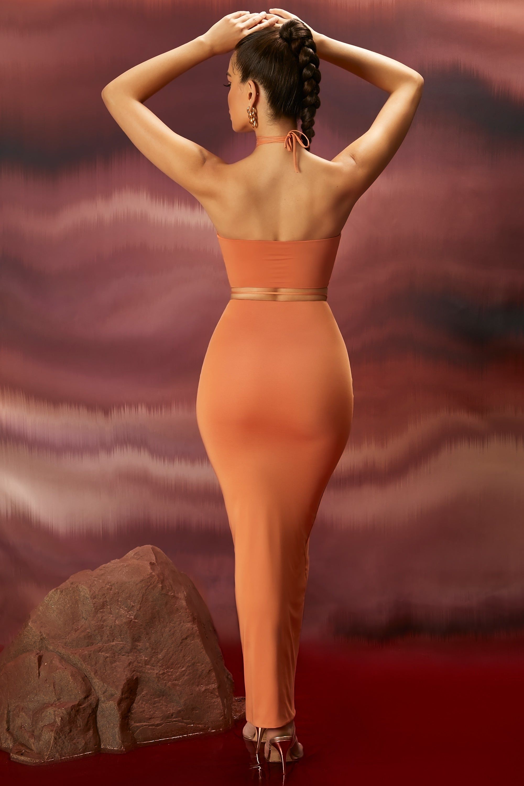 Keyhole Halter Neck Crop Top in Caramel sold by Oh Polly product image thumbnail 3