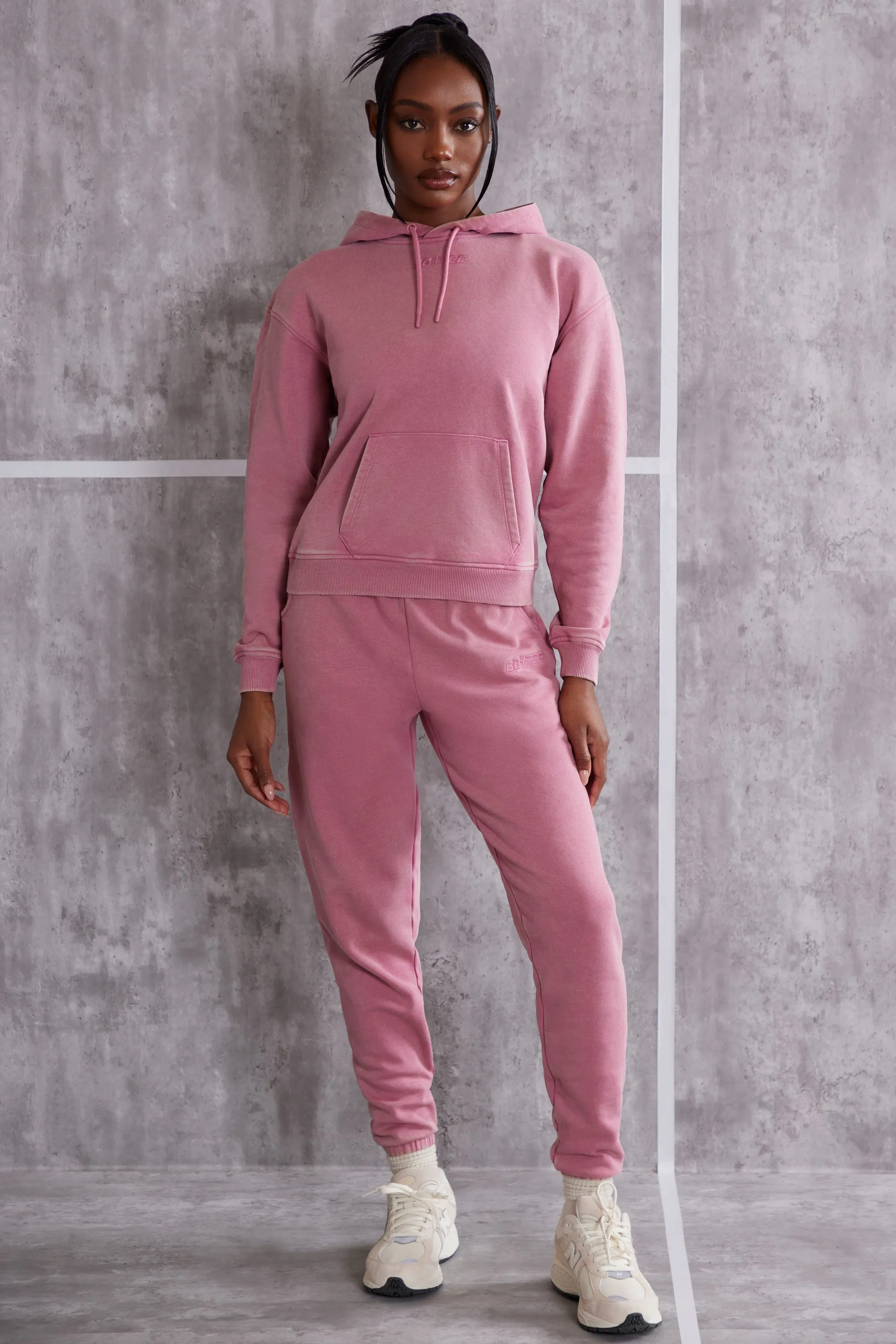 Petite High Waist Cuffed Joggers in Rose sold by Oh Polly product image thumbnail 5