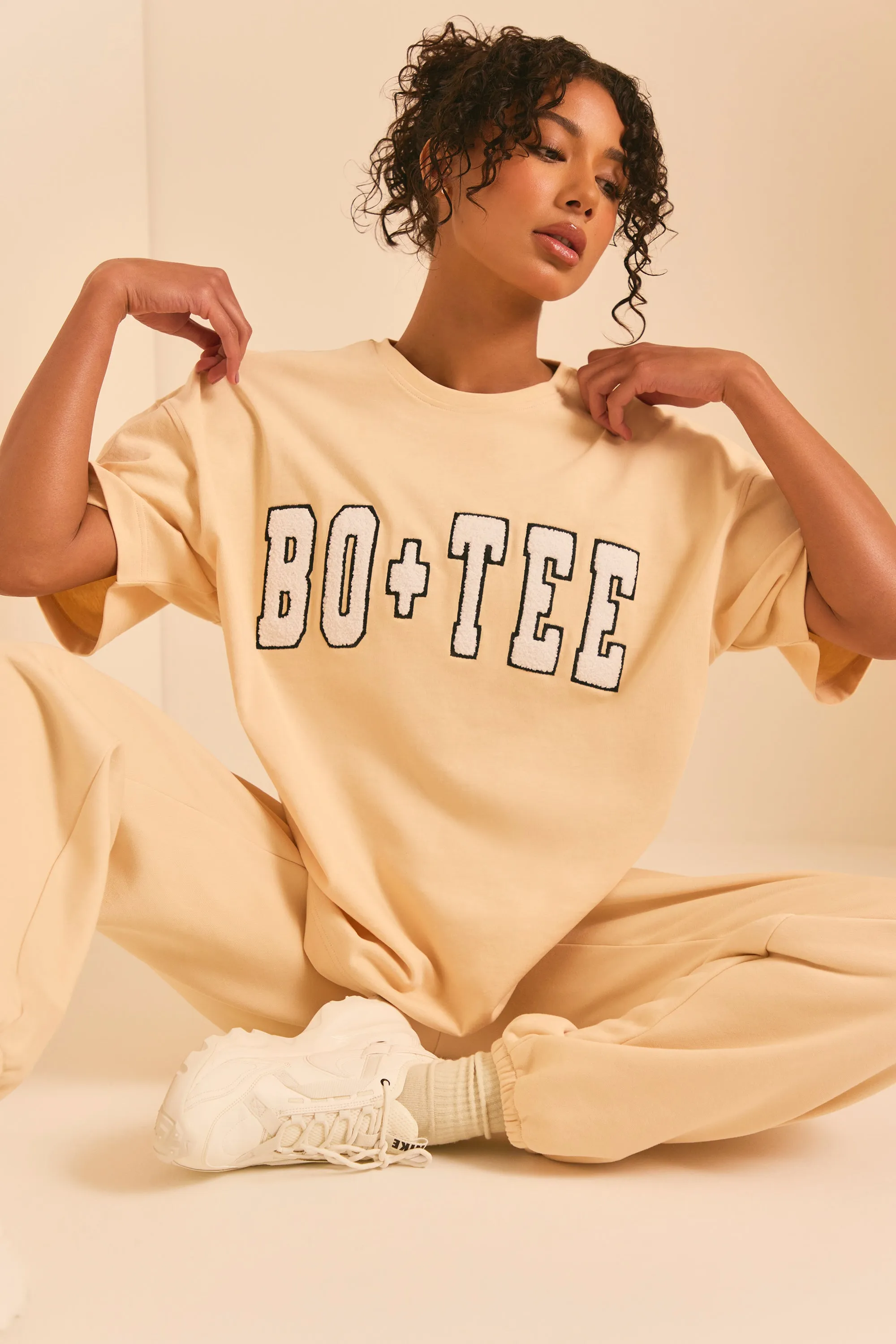 Oversized Short Sleeve T-Shirt in Sand sold by Oh Polly product image thumbnail 5