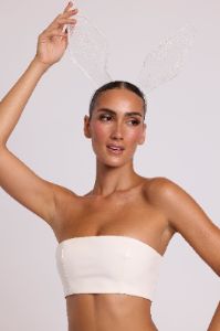Vinyl Bandeau Bralette in White sold by Oh Polly