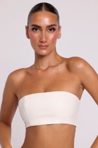 Vinyl Bandeau Bralette in White sold by Oh Polly