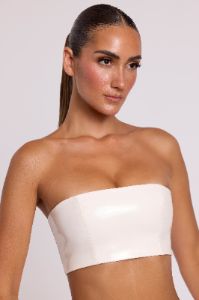 Vinyl Bandeau Bralette in White sold by Oh Polly