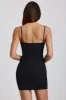 Ribbed Modal Lace-Trim Mini Dress in Black sold by Oh Polly