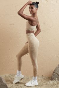 Seamless High Waist Leggings in Beige sold by Oh Polly