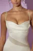 Cowl Neck Asymmetric Hem Mini Dress in White sold by Oh Polly