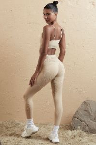 Seamless High Waist Leggings in Beige sold by Oh Polly