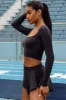 Soft Rib Scoop Neck Long Sleeve Top in Washed Black sold by Oh Polly