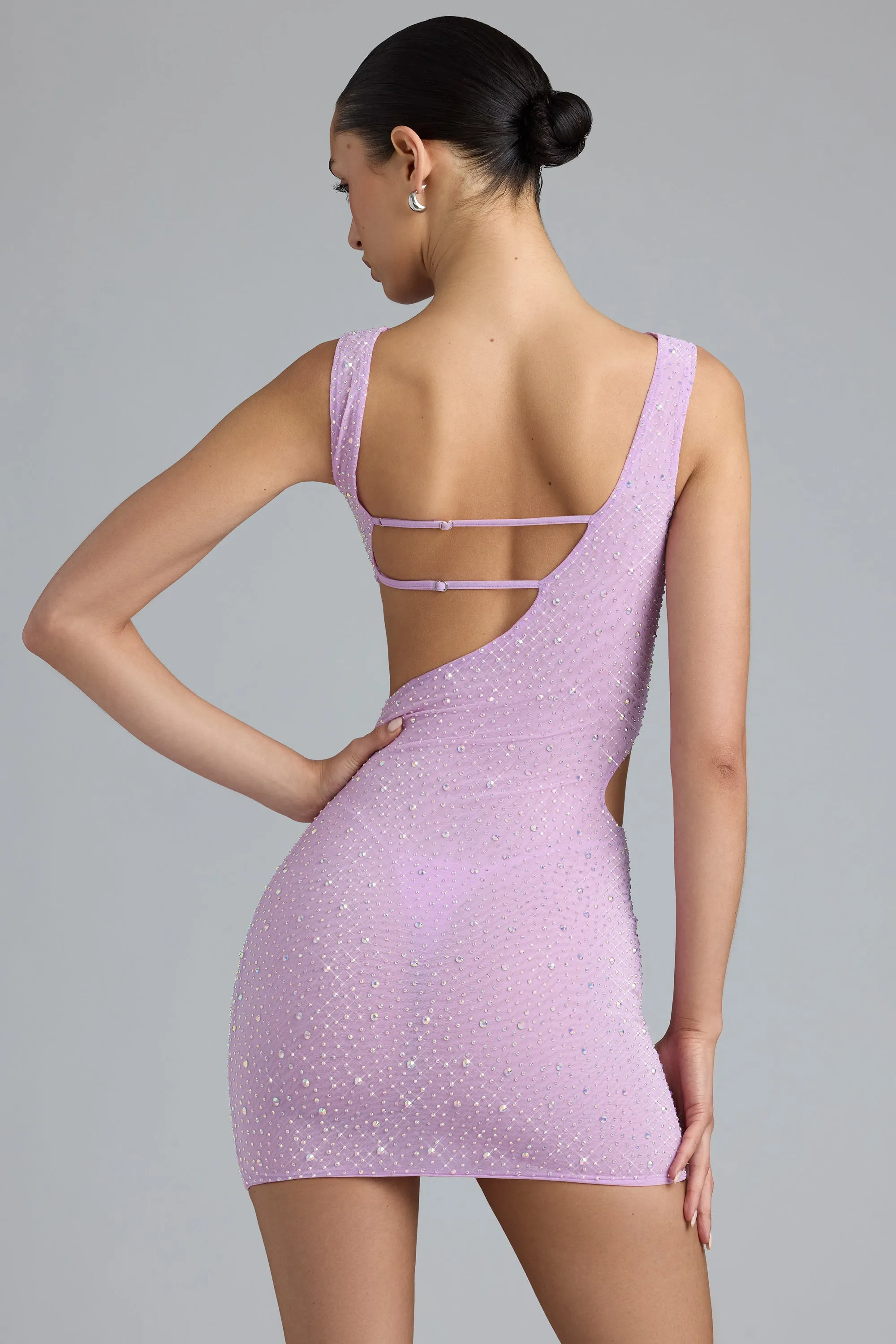 Embellished Cut-Out Mini Dress in Violet Pink sold by Oh Polly product image thumbnail 2