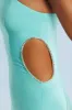 Asymmetric Cut Out Mini Dress in Aqua sold by Oh Polly