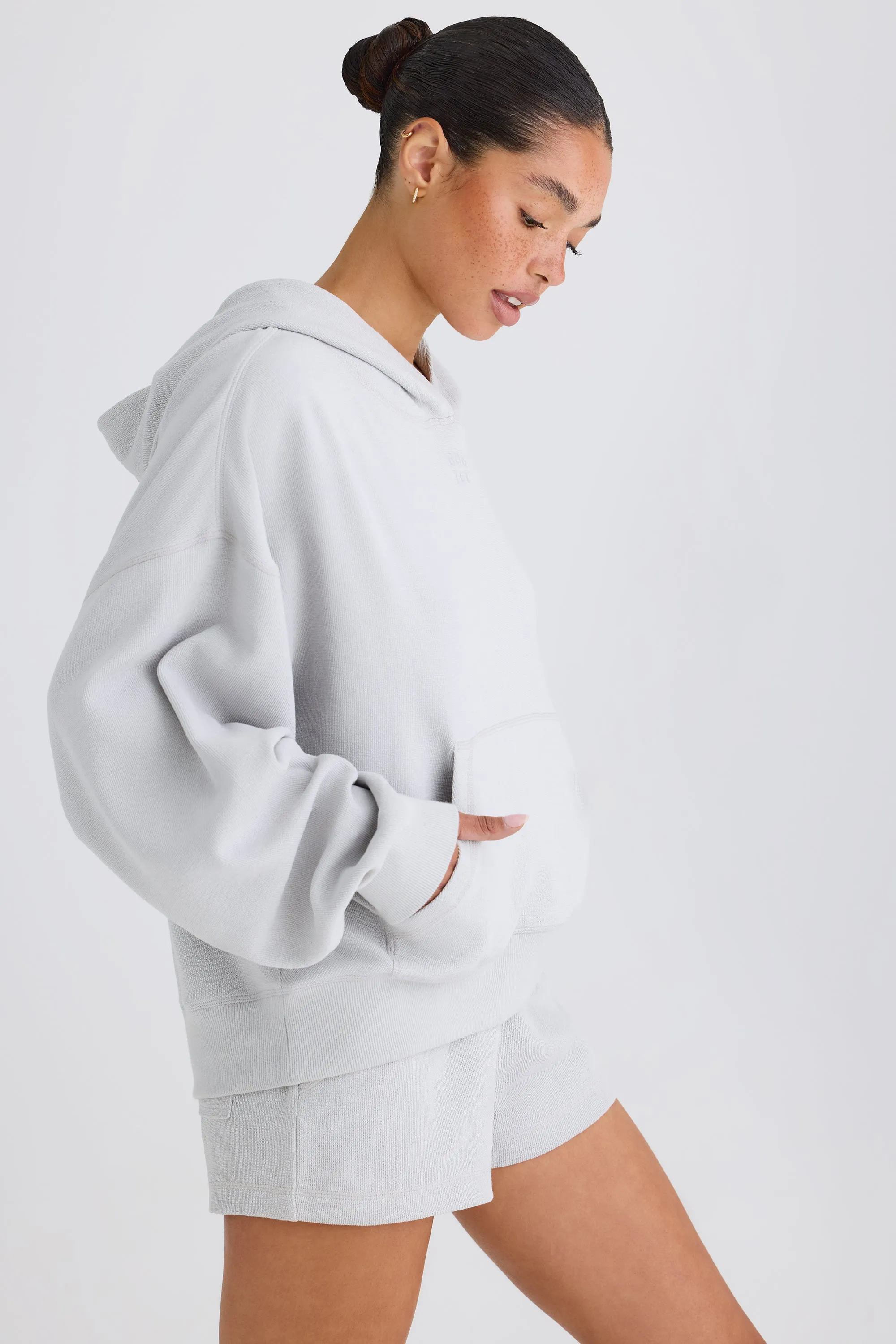 Graphic-Print Hoodie in Pacific Grey sold by Oh Polly product image thumbnail 3