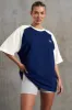 Oversized Slogan T-Shirt in Navy sold by Oh Polly