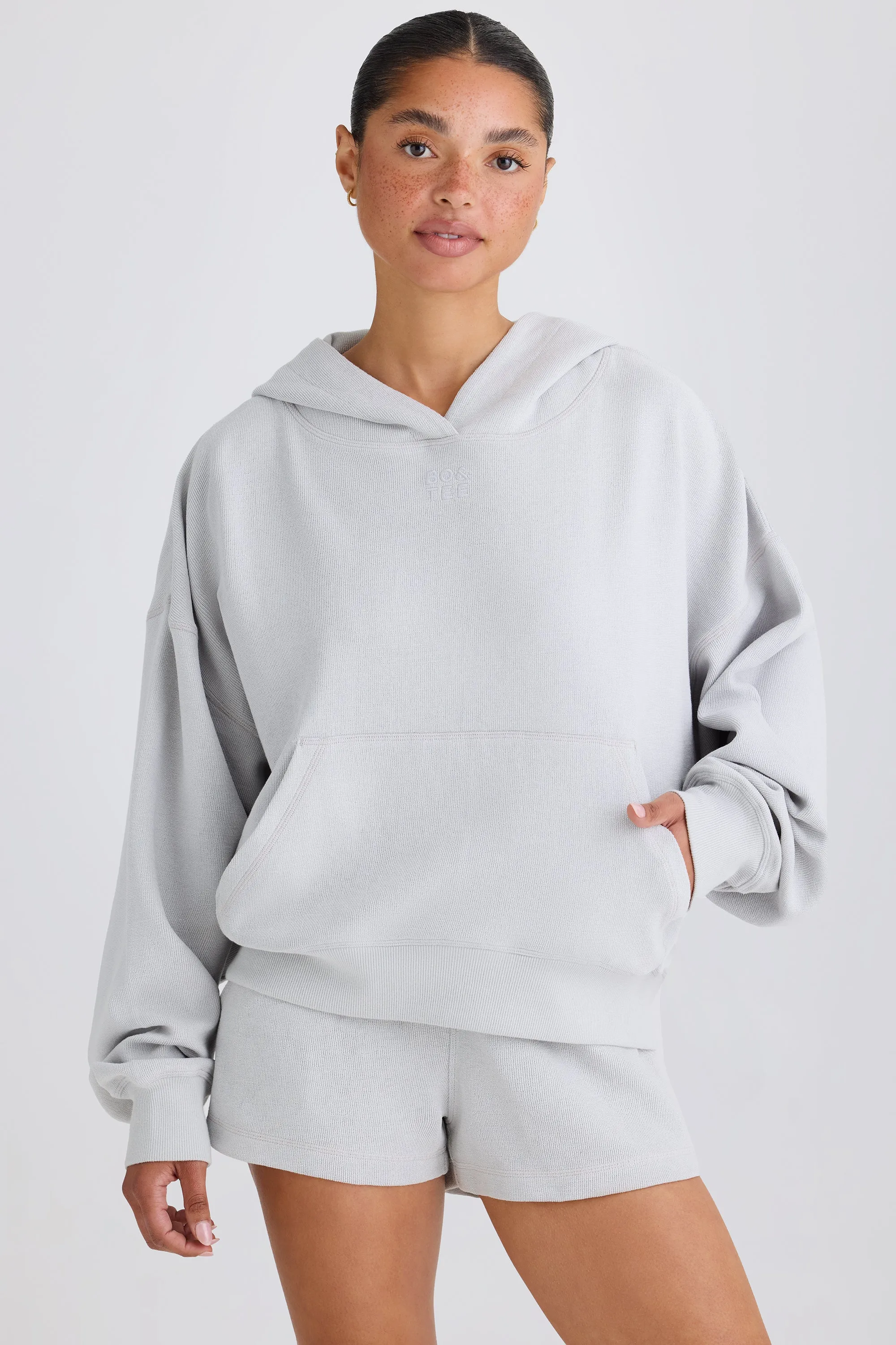 Graphic-Print Hoodie in Pacific Grey sold by Oh Polly product image thumbnail 2