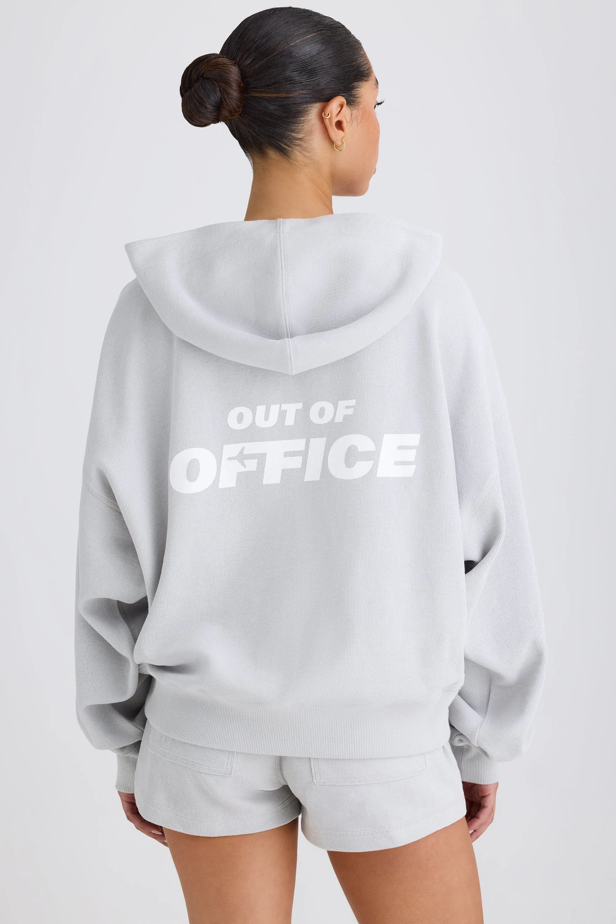 Graphic-Print Hoodie in Pacific Grey sold by Oh Polly