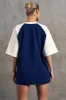 Oversized Slogan T-Shirt in Navy sold by Oh Polly