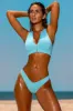 V Shape Cheeky Bikini Bottoms in Turquoise sold by Oh Polly