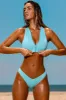 V Shape Cheeky Bikini Bottoms in Turquoise sold by Oh Polly
