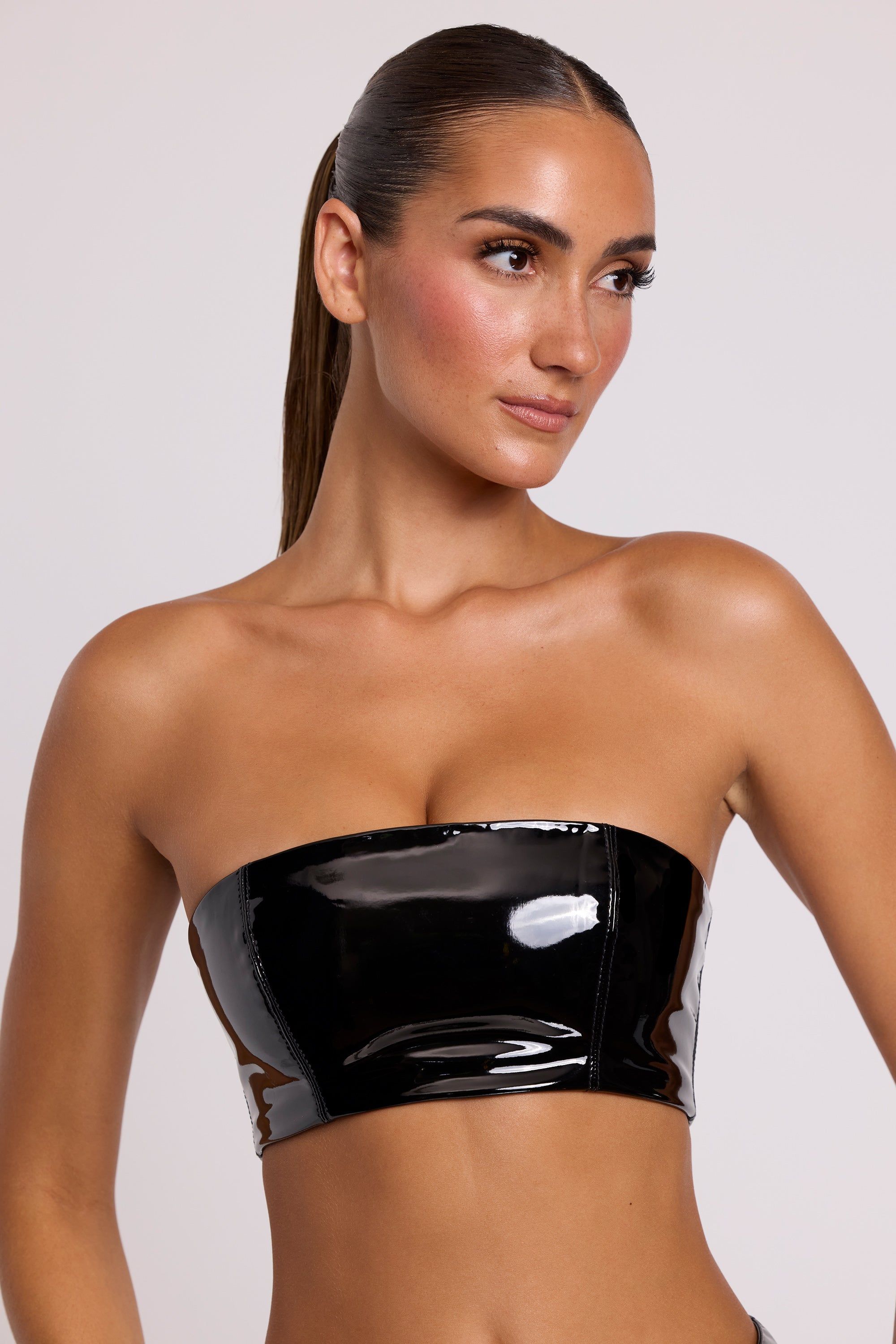 Vinyl Bandeau Bralette in Black sold by Oh Polly product image thumbnail 4