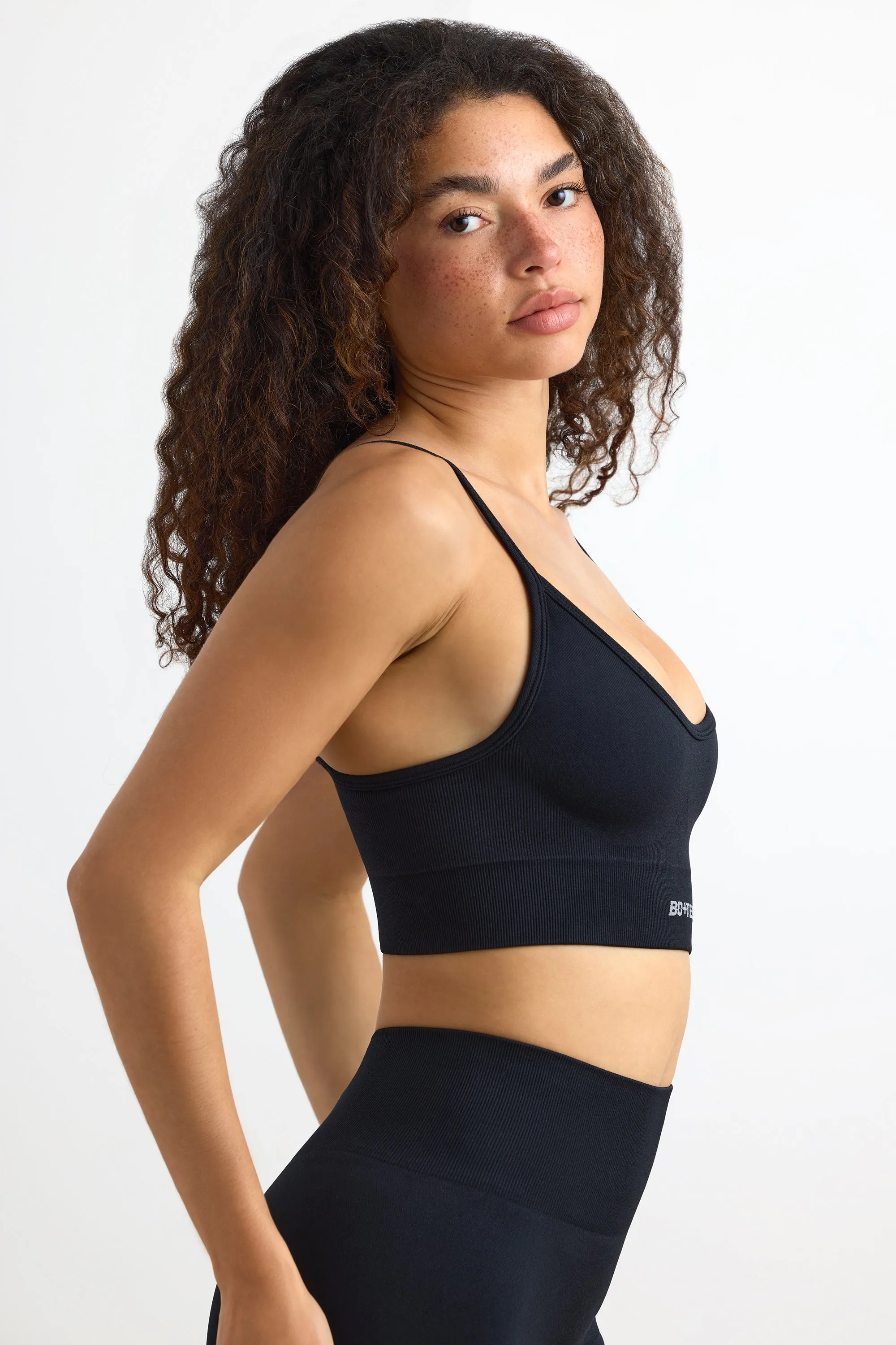 Super Sculpt Seamless Scoop-Neck Sports Bra in Black sold by Oh Polly product image thumbnail 3