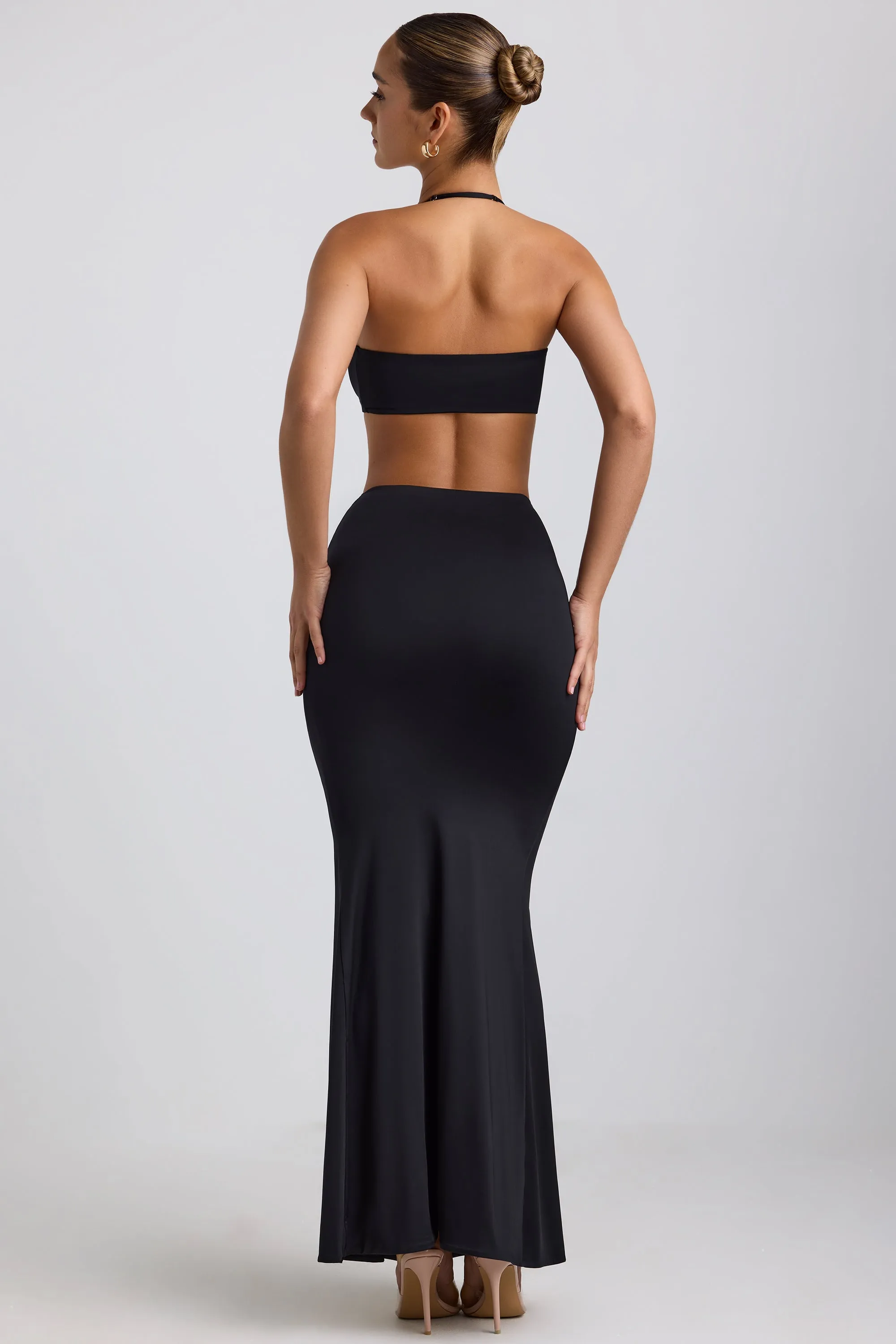 Slinky Jersey Hardware Detail Maxi Skirt in Black sold by Oh Polly product image thumbnail 2