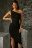 One Shoulder Midi Dress in Black sold by Oh Polly