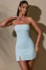 Bandeau Neckline Mini Dress in Mint sold by Oh Polly