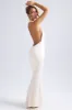 Backless Halterneck Fishtail Gown in Ivory sold by Oh Polly