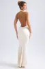 Backless Halterneck Fishtail Gown in Ivory sold by Oh Polly