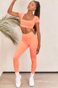 Ambition Slinky Crop Top in Orange sold by Oh Polly