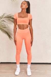 Ambition Slinky Crop Top in Orange sold by Oh Polly