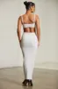 Low Rise Maxi Skirt in Grey sold by Oh Polly