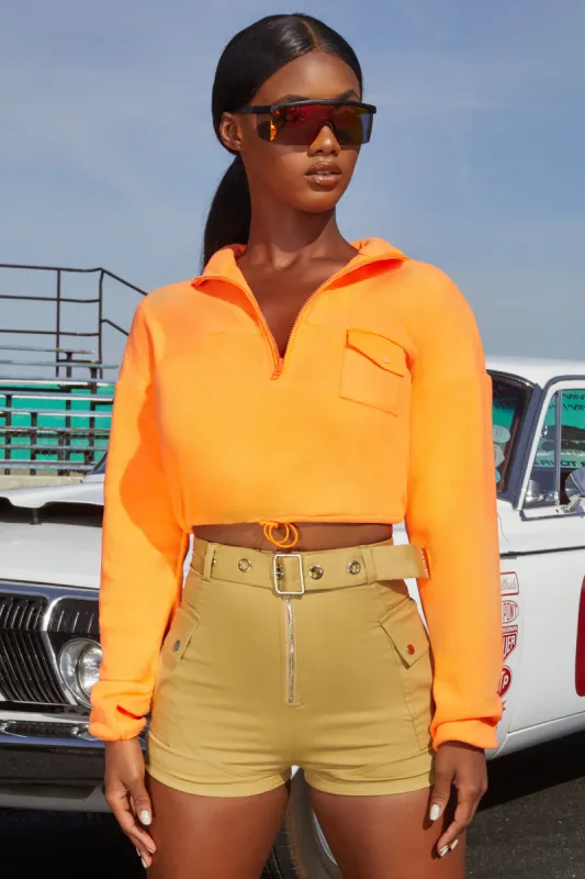 Precious Cargo High Waisted Belted Cargo Shorts in Tan sold by Oh Polly