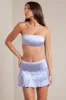 Satin Low-Rise Pleated Mini Skirt in Periwinkle sold by Oh Polly
