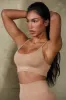Low Back Define Luxe Sports Bra in Warm Taupe sold by Oh Polly