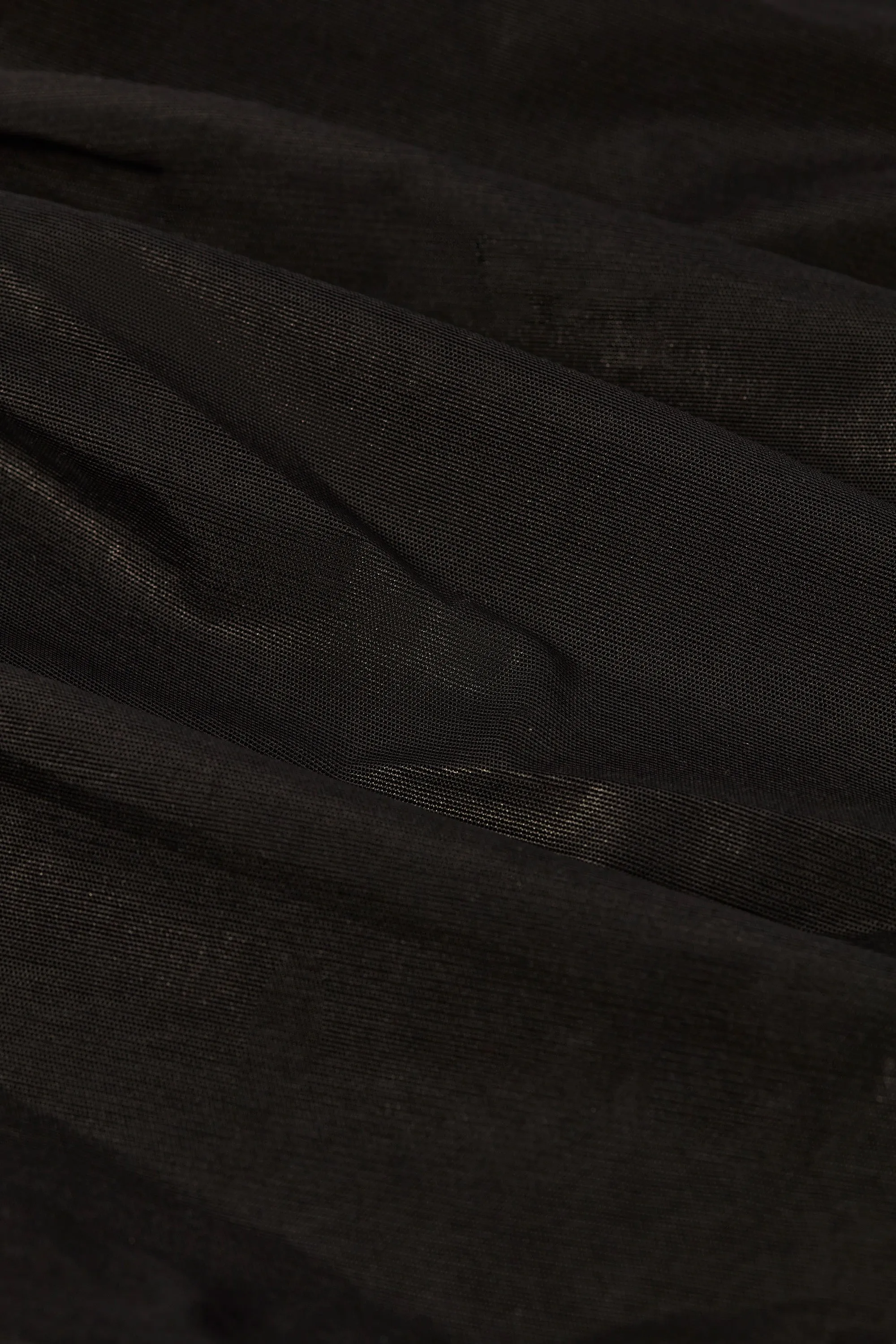 Tall Metallic Ruched Cut-Out Flared Jumpsuit in Black sold by Oh Polly product image thumbnail 4