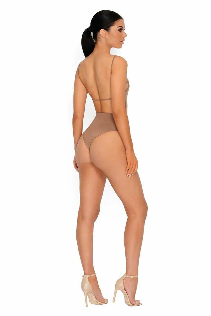 String It On Home Double Layered Bodysuit in Brown sold by Oh Polly