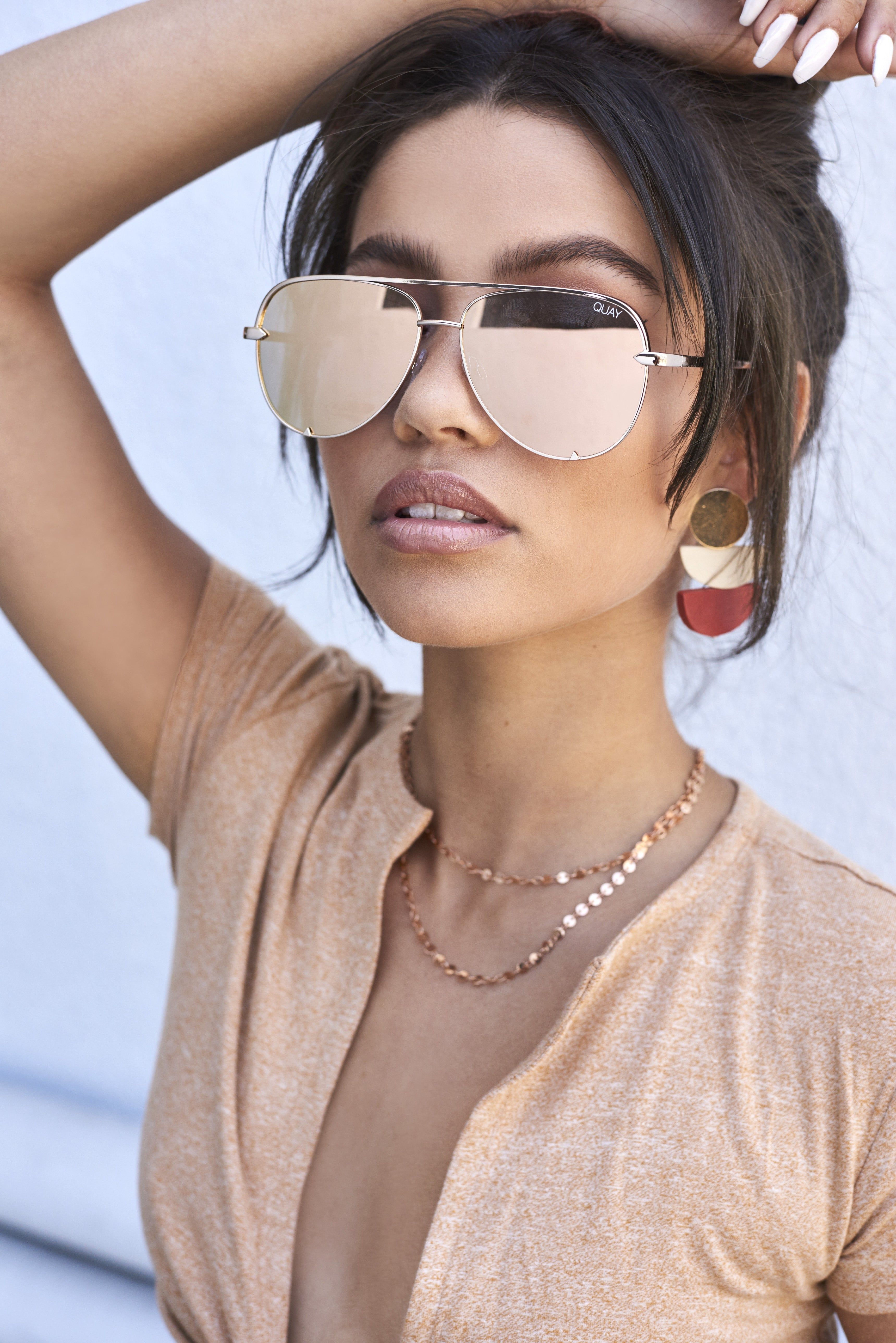 High Key Mini Sunglasses in Gold sold by Oh Polly product image thumbnail 5