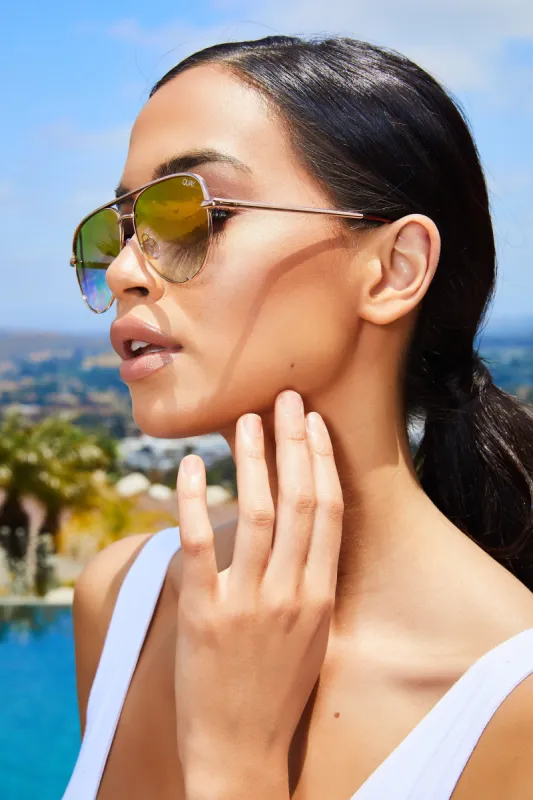 High Key Mini Quay Australia Mini Aviator Sunglasses in Rose sold by Oh Polly