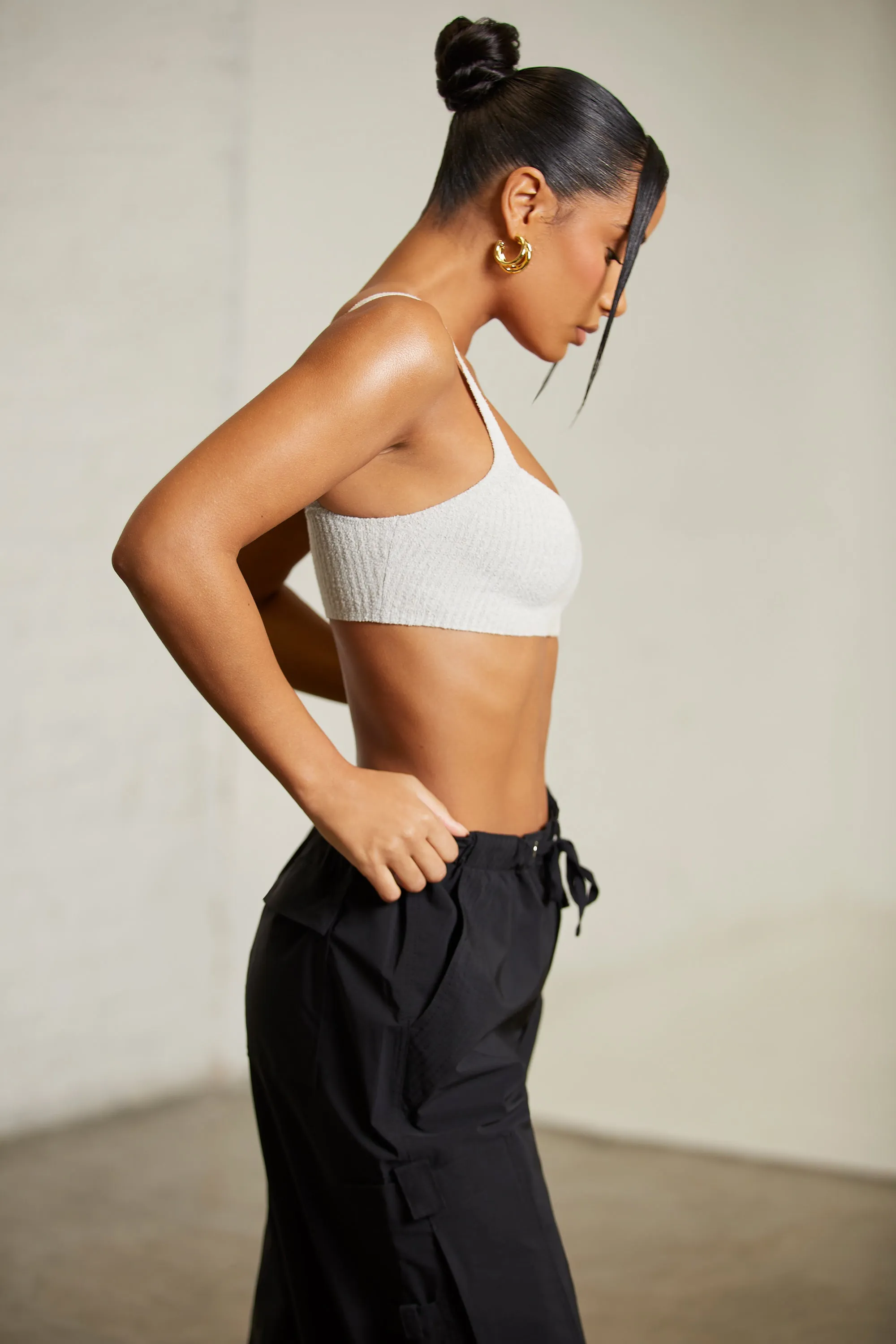 Curved Neck Crop Top in Grey sold by Oh Polly product image thumbnail 3