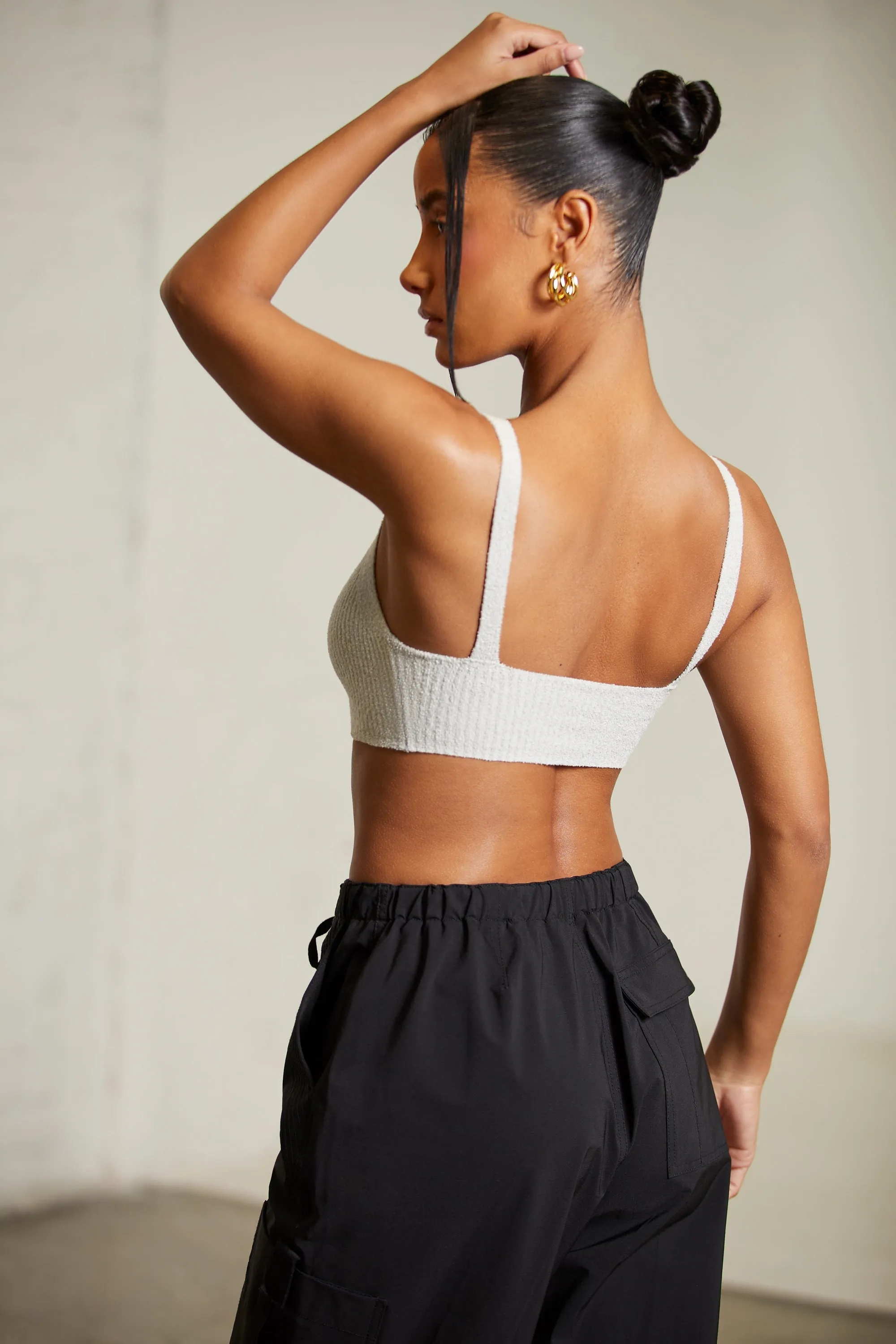 Curved Neck Crop Top in Grey sold by Oh Polly product image thumbnail 2